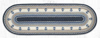 OP-443 Nautical Anchor Oval Braided Rug - Ozark Cabin Décor, LLC