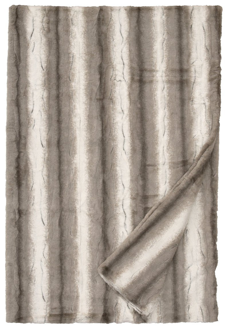 WD90220 Wooded River Angora Platinum Cuddle Fur Throw - Ozark Cabin Décor, LLC