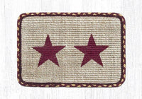 Rustic Burgundy Star Wicker Weave Braided Natural Jute Table Accents - Ozark Cabin Décor, LLC