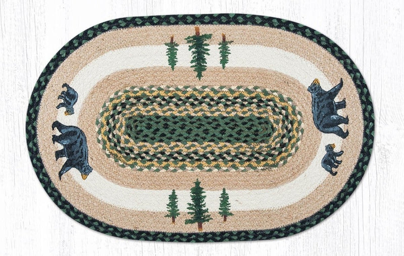 OP-116 Bear Timbers Oval Patch Rug - Ozark Cabin Décor, LLC