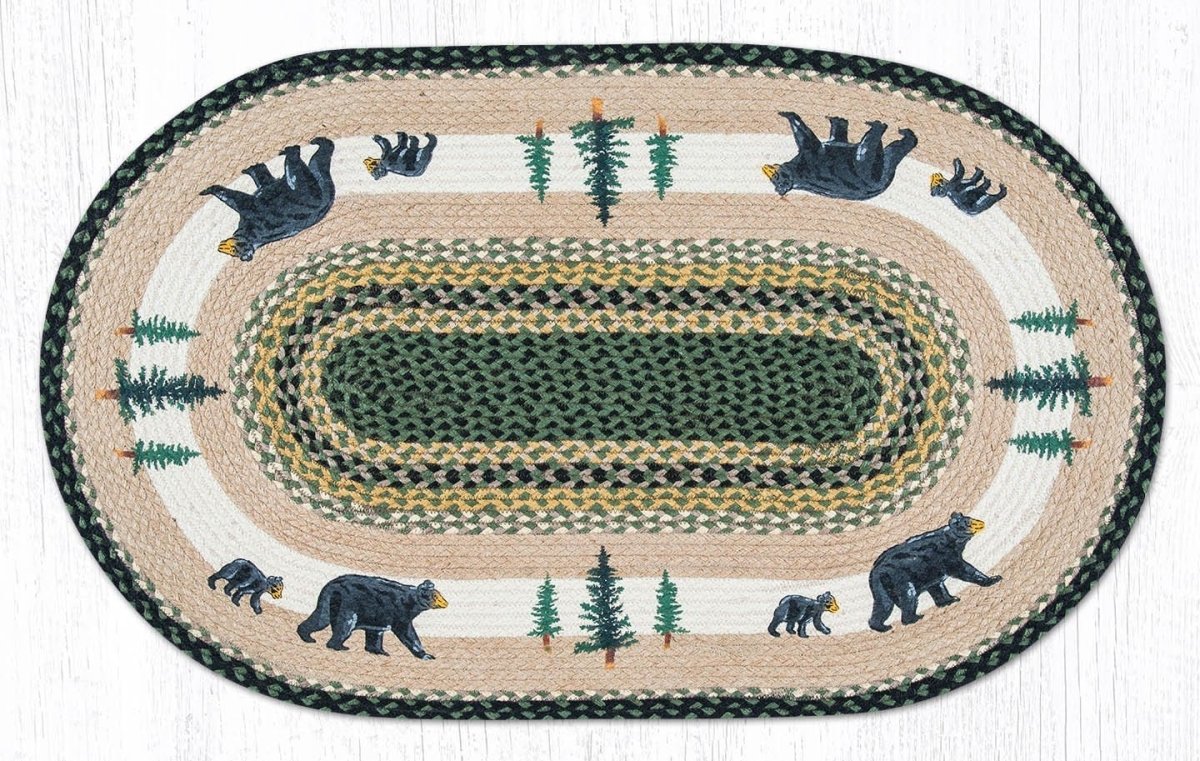 OP-116 Bear Timbers Oval Patch Rug - Ozark Cabin Décor, LLC