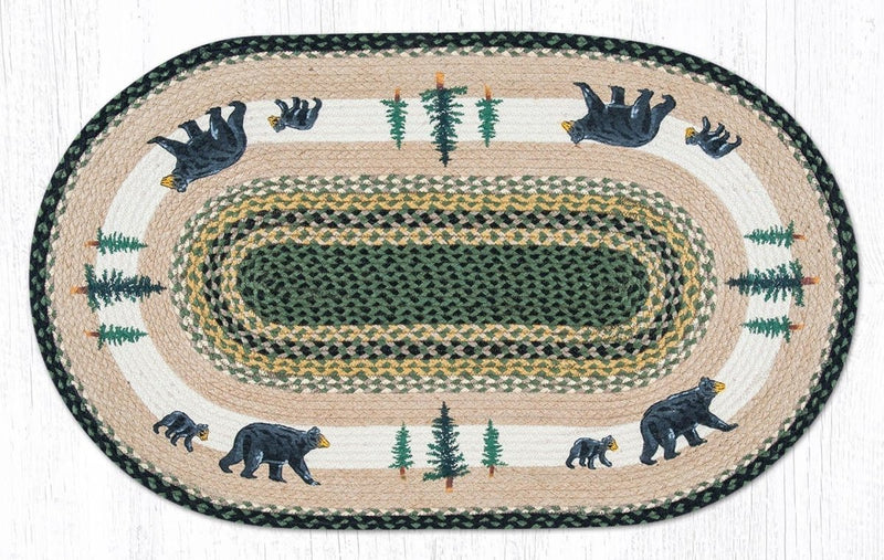 OP-116 Bear Timbers Oval Patch Rug - Ozark Cabin Décor, LLC