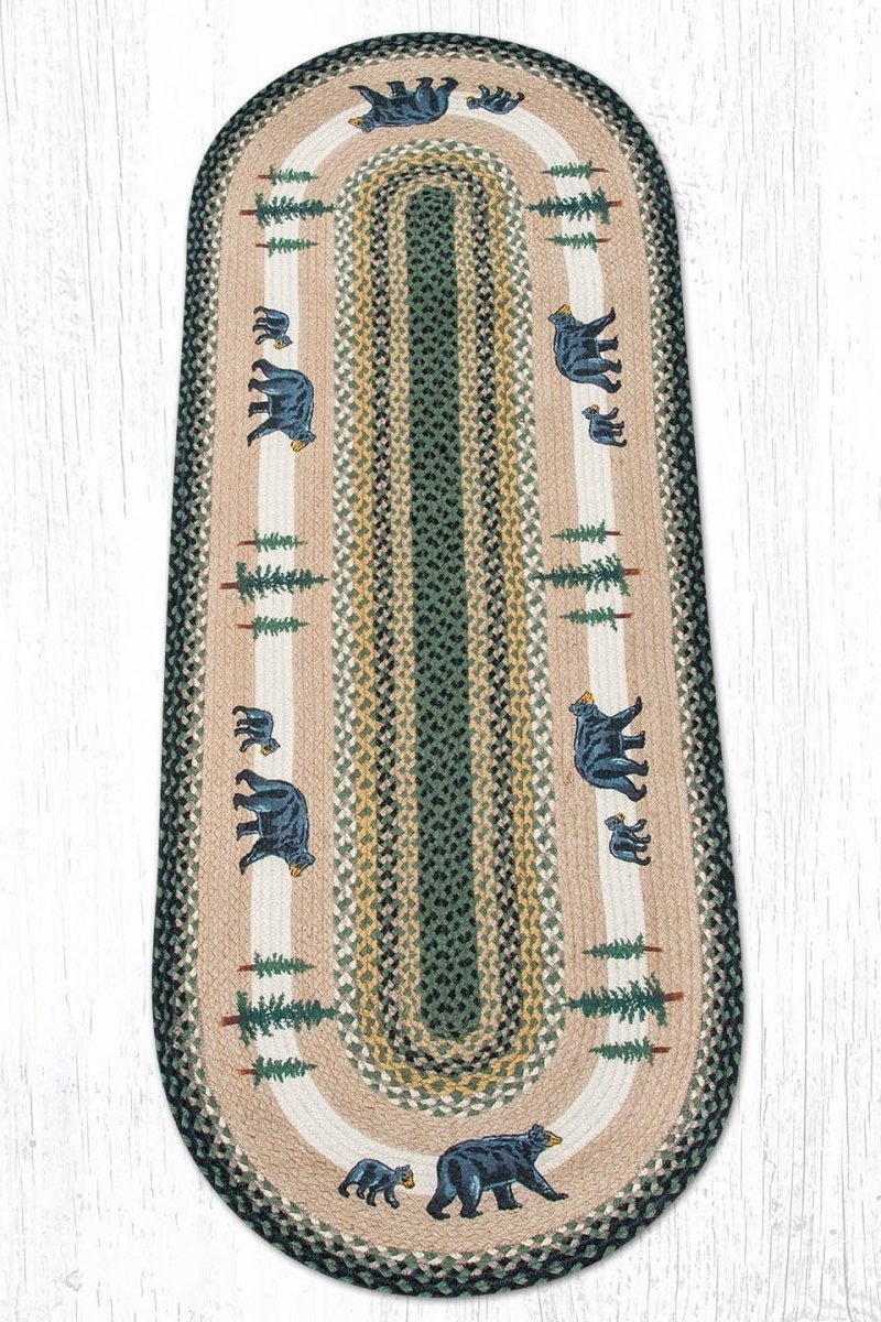 OP-116 Bear Timbers Oval Patch Rug - Ozark Cabin Décor, LLC