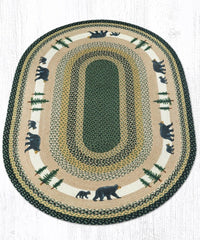 OP-116 Bear Timbers Oval Patch Rug - Ozark Cabin Décor, LLC