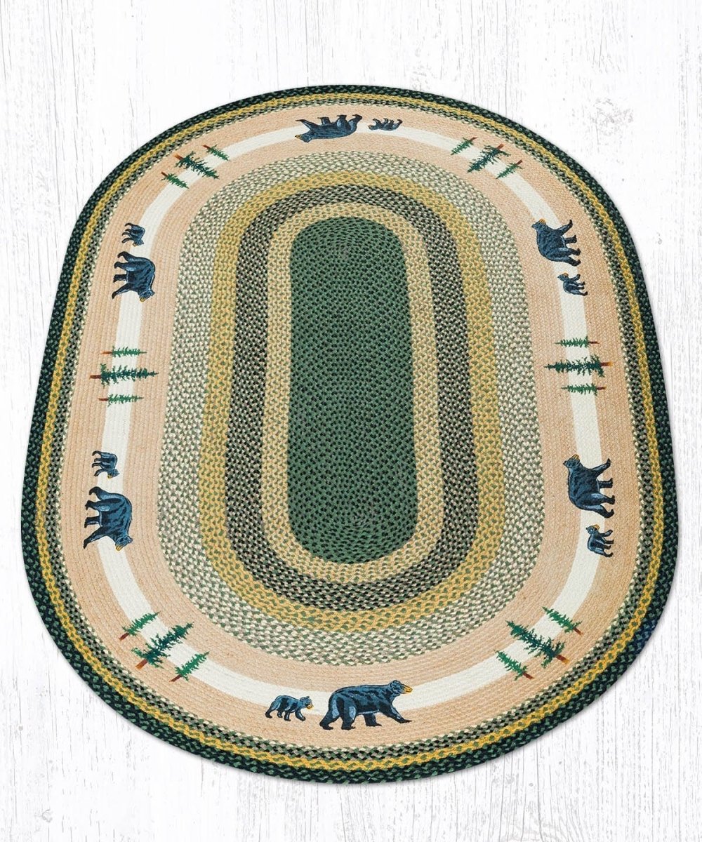 OP-116 Bear Timbers Oval Patch Rug - Ozark Cabin Décor, LLC