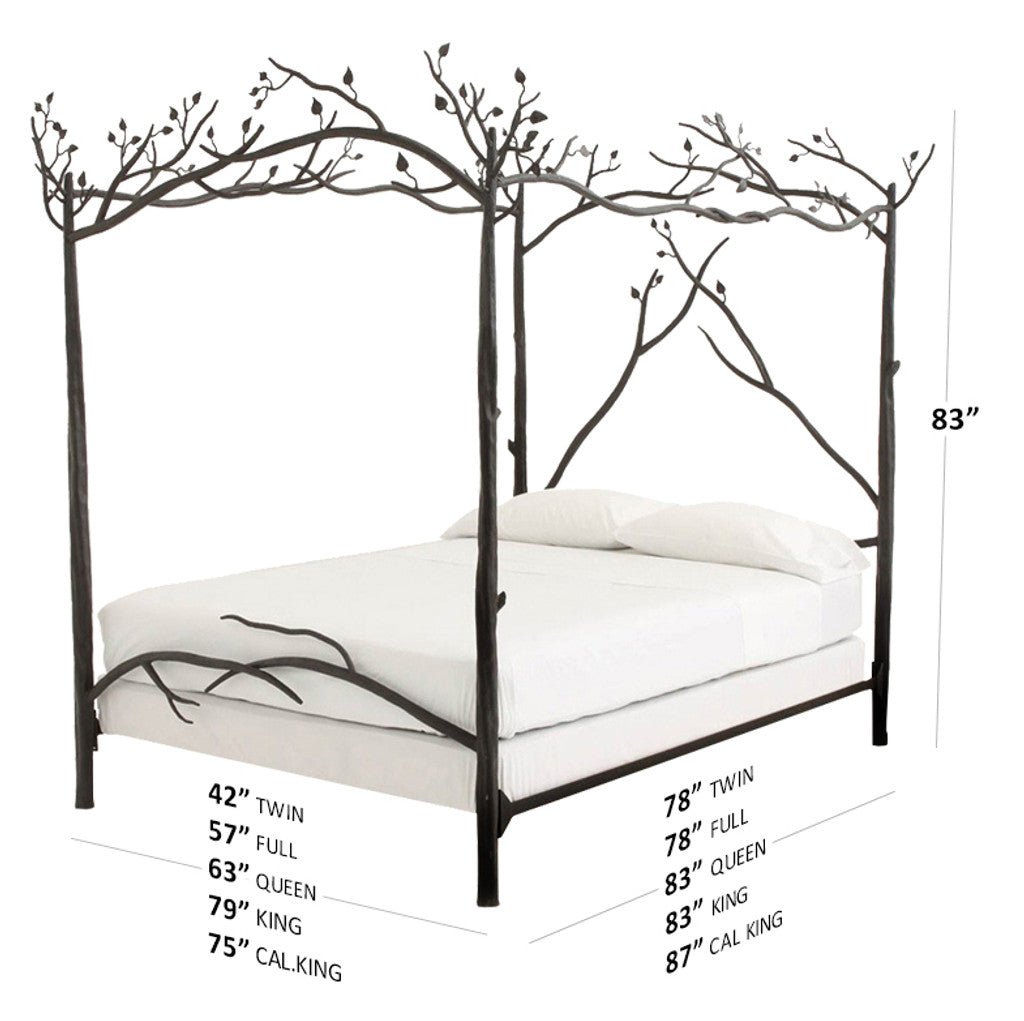 Forest Canopy Hand-Forged Iron Bed - King - Ozark Cabin Décor, LLC