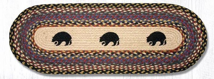 Black Bears Oval Table Runner - Ozark Cabin Décor, LLC