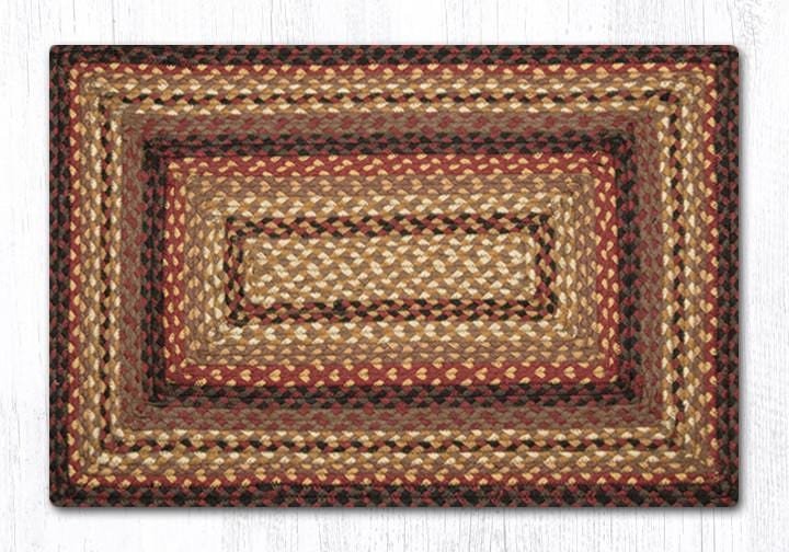 C-371 Black Cherry, Chocolate, & Cream Braided Rug - Oblong - Ozark Cabin Décor, LLC