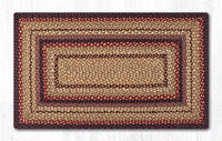 C-371 Black Cherry, Chocolate, & Cream Braided Rug - Oblong - Ozark Cabin Décor, LLC