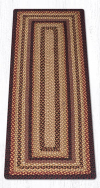 C-371 Black Cherry, Chocolate, & Cream Braided Rug - Oblong - Ozark Cabin Décor, LLC