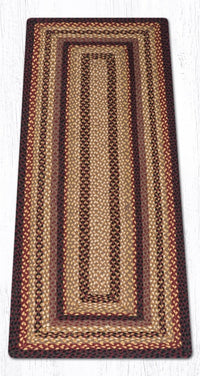 C-371 Black Cherry, Chocolate, & Cream Braided Rug - Oblong - Ozark Cabin Décor, LLC