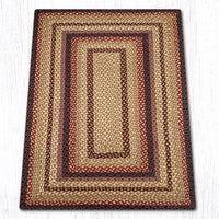 C-371 Black Cherry, Chocolate, & Cream Braided Rug - Oblong - Ozark Cabin Décor, LLC