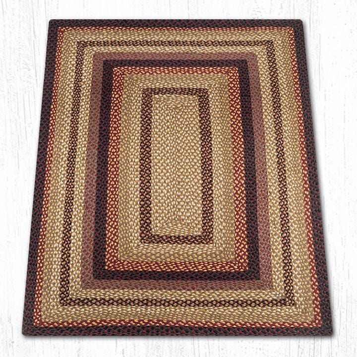 C-371 Black Cherry, Chocolate, & Cream Braided Rug - Oblong - Ozark Cabin Décor, LLC