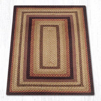 C-371 Black Cherry, Chocolate, & Cream Braided Rug - Oblong - Ozark Cabin Décor, LLC