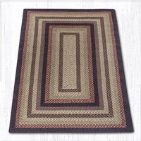 C-371 Black Cherry, Chocolate, & Cream Braided Rug - Oblong - Ozark Cabin Décor, LLC