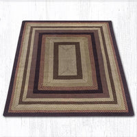 C-371 Black Cherry, Chocolate, & Cream Braided Rug - Oblong - Ozark Cabin Décor, LLC