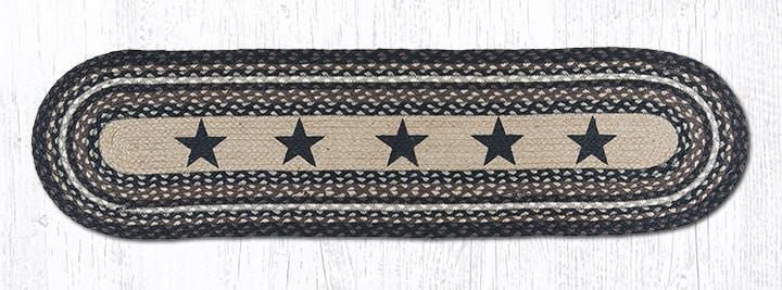 Black Stars Oval Table Runner - Ozark Cabin Décor, LLC