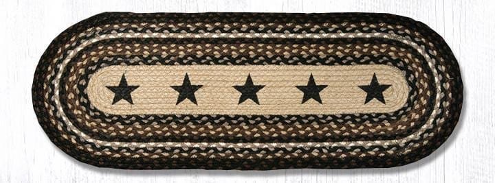 Black Stars Oval Table Runner - Ozark Cabin Décor, LLC