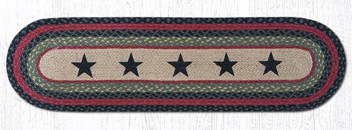 Black Stars Oval Runner - Ozark Cabin Décor, LLC