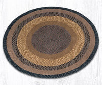 Brown, Black, and Charcoal Round Braided Natural Jute Fiber Area Rug - Ozark Cabin Décor, LLC