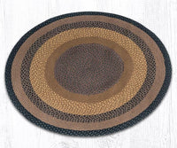 Brown, Black, and Charcoal Round Braided Natural Jute Fiber Area Rug - Ozark Cabin Décor, LLC