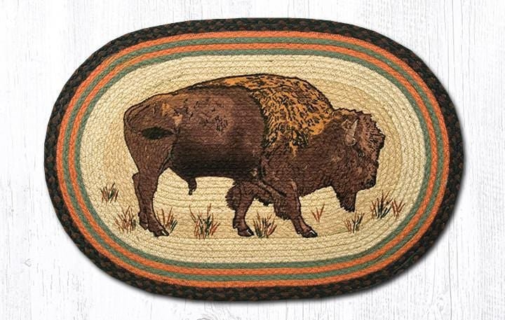 OP-240 Buffalo Oval Patch Rug - Ozark Cabin Décor, LLC