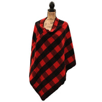 WD90601 Wooded River Buffalo Plaid Poncho - Ozark Cabin Décor, LLC