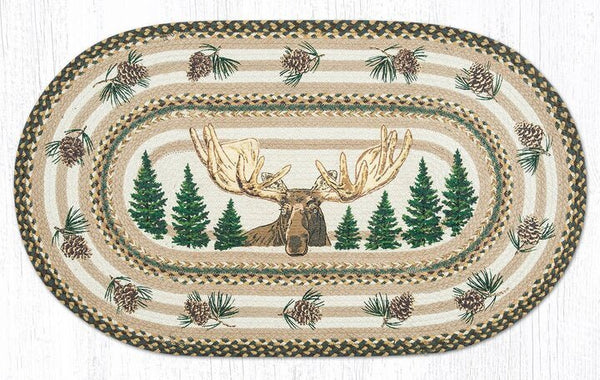 OP-051 Bull Moose Oval Braided Rug - Ozark Cabin Décor, LLC