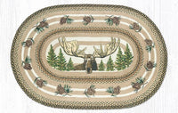 OP-051 Bull Moose Oval Braided Rug - Ozark Cabin Décor, LLC