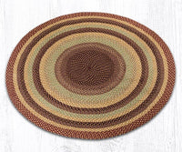 Burgundy, Gray, and Cream Round Braided Natural Jute Fiber Area Rug - Ozark Cabin Décor, LLC