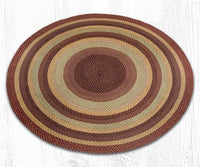 Burgundy, Gray, and Cream Round Braided Natural Jute Fiber Area Rug - Ozark Cabin Décor, LLC