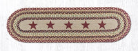 Burgundy Stars Oval Runner - Ozark Cabin Décor, LLC