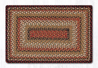 C-319 Burgundy, Mustard, & Ivory Braided Rug - Oblong - Ozark Cabin Décor, LLC