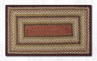 C-319 Burgundy, Mustard, & Ivory Braided Rug - Oblong - Ozark Cabin Décor, LLC