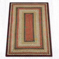 C-319 Burgundy, Mustard, & Ivory Braided Rug - Oblong - Ozark Cabin Décor, LLC