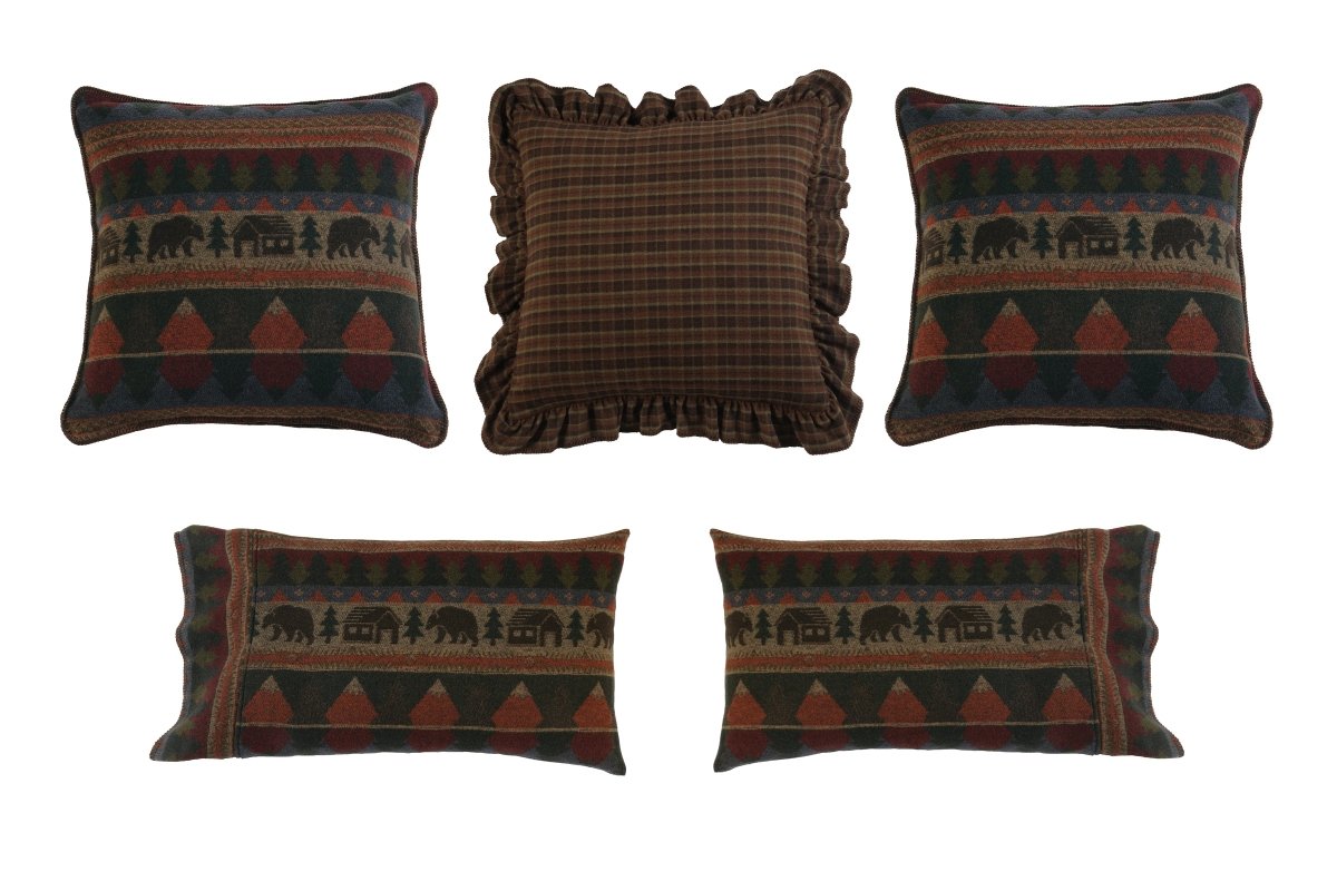 Wooded River Cabin Bear Luxury Bedspread Set - Thumbnail 3
