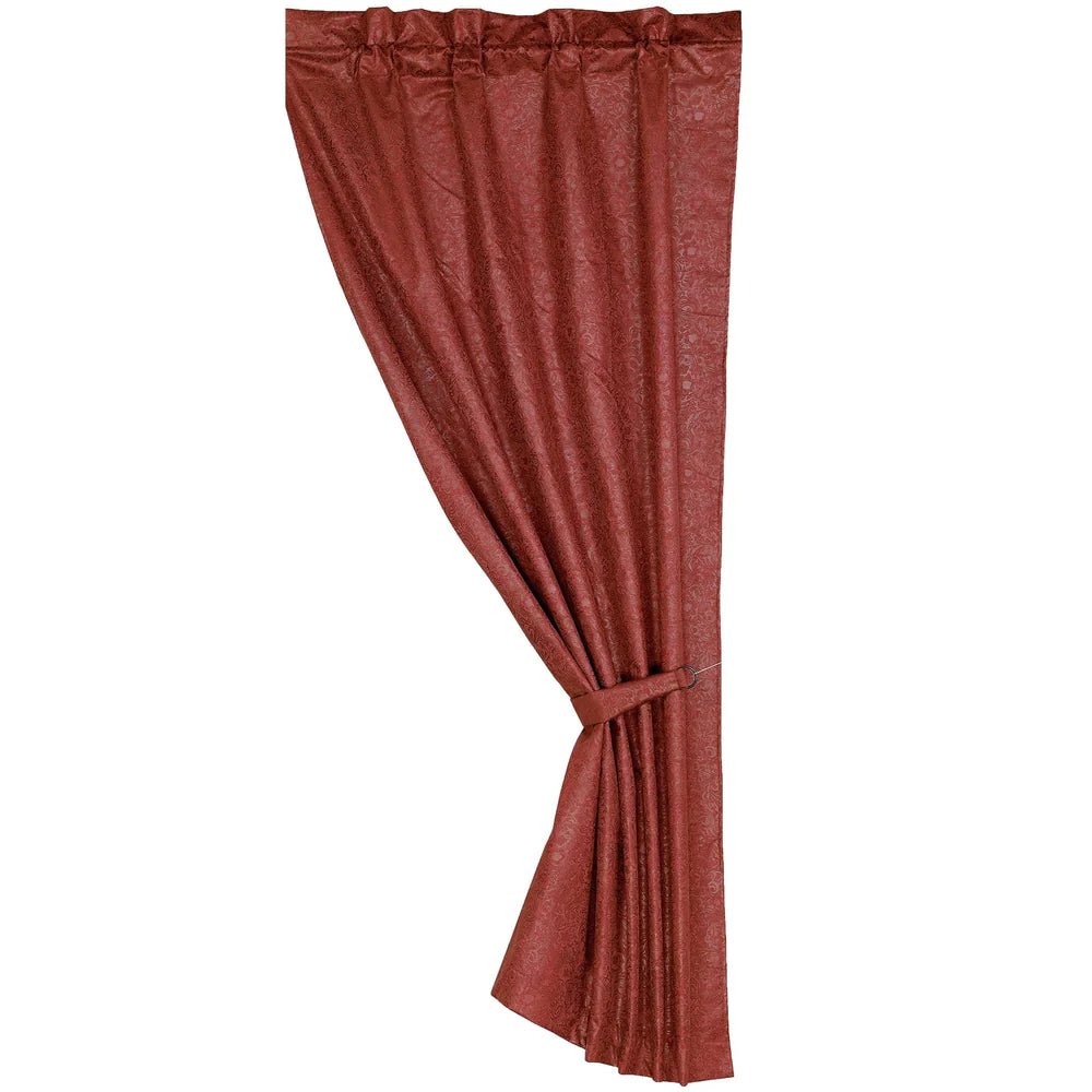 Cheyenne Red Faux Leather Curtain Panel - Ozark Cabin Décor, LLC