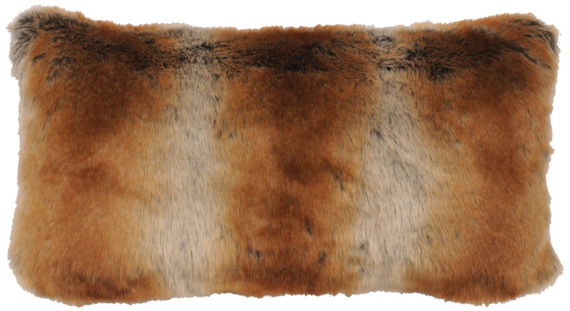 Wooded River Chinchilla Faux Fur Lumbar Pillow