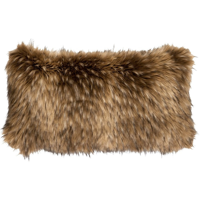 WD90006 Wooded River Coyote Faux Fur Pillow - Ozark Cabin Décor, LLC