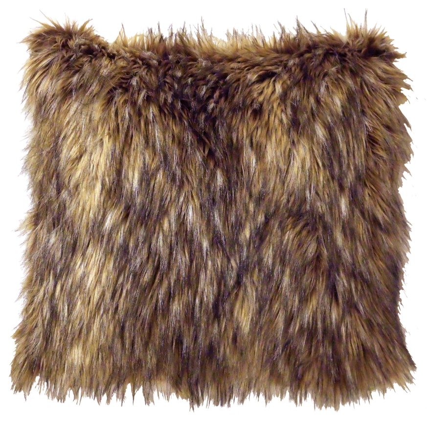 WD1830 Wooded River Coyote Faux Fur Pillow - Ozark Cabin Décor, LLC
