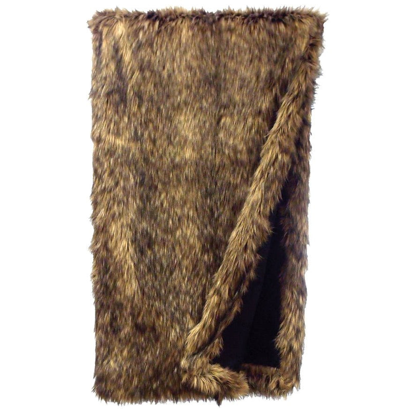WD698 Wooded River Coyote Faux Fur Throw - Ozark Cabin Décor, LLC
