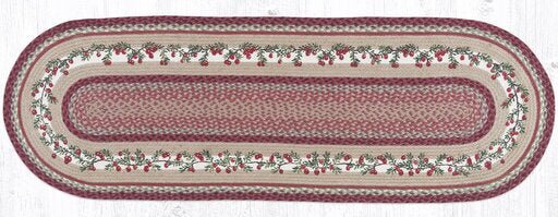 OP-390 Cranberries Oval Braided Rug - Ozark Cabin Décor, LLC