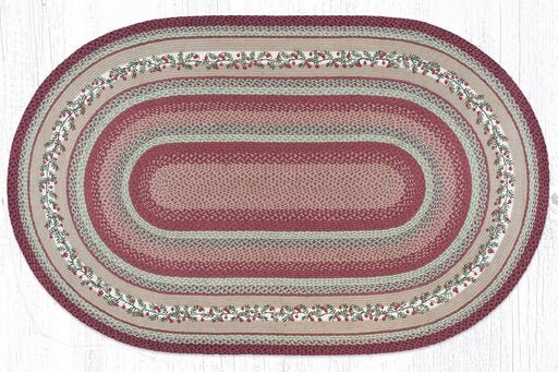 OP-390 Cranberries Oval Braided Rug - Ozark Cabin Décor, LLC