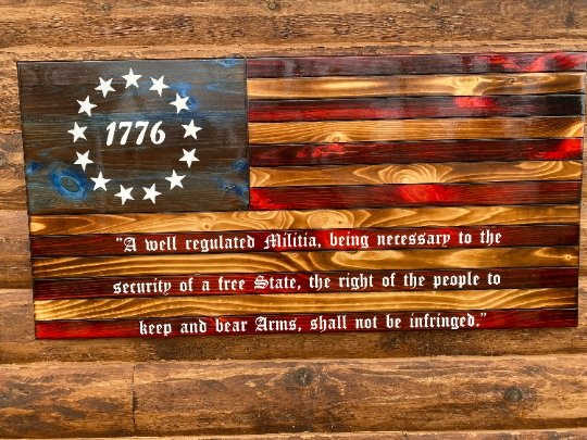 1776 Betsy Ross Wooden Flag - Thumbnail 3