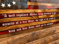 91111-E Rustic 1776 Betsy Ross Wooden Flag With 2nd Amendment - Engraved - Ozark Cabin Décor, LLC