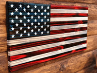 91123-E Old Glory Rustic Wooden American Flag - Engraved/Painted Stars - Ozark Cabin Décor, LLC