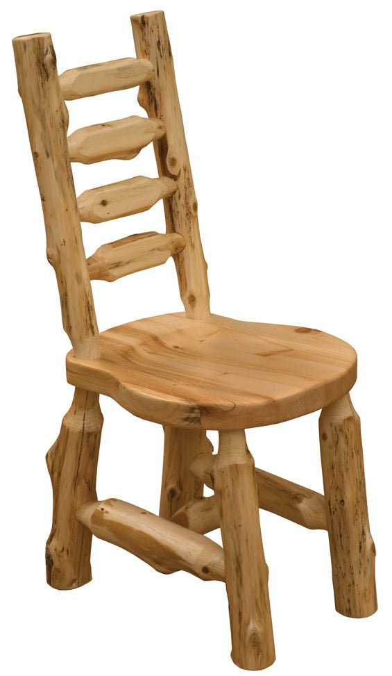 Cedar Log Bistro Ladder-Back Side Chair - Ozark Cabin Décor, LLC