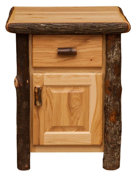81040-T Natural Hickory Log Enclosed Nightstand - Ozark Cabin Décor, LLC