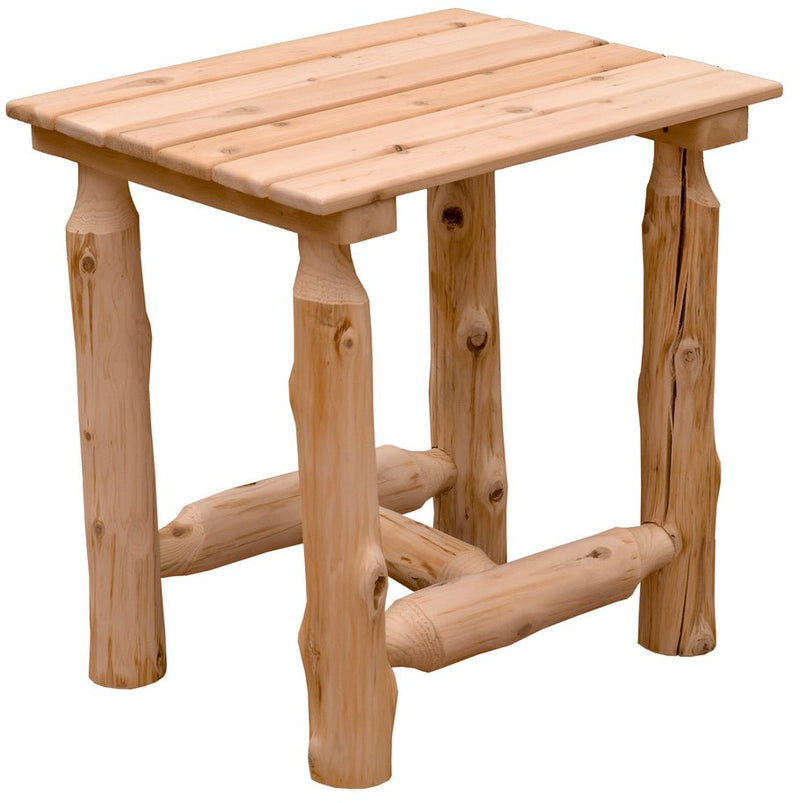 Cedar Log Outdoor End Table - Ozark Cabin Décor, LLC