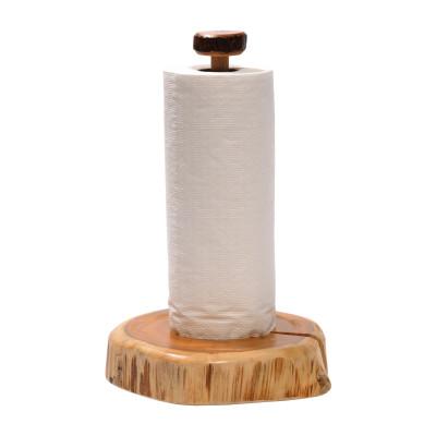 19112 Fireside Lodge Handcrafted Freestanding Cedar Log Paper Towel Holder